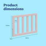 Toddler blush guardrail slats with dimensions
