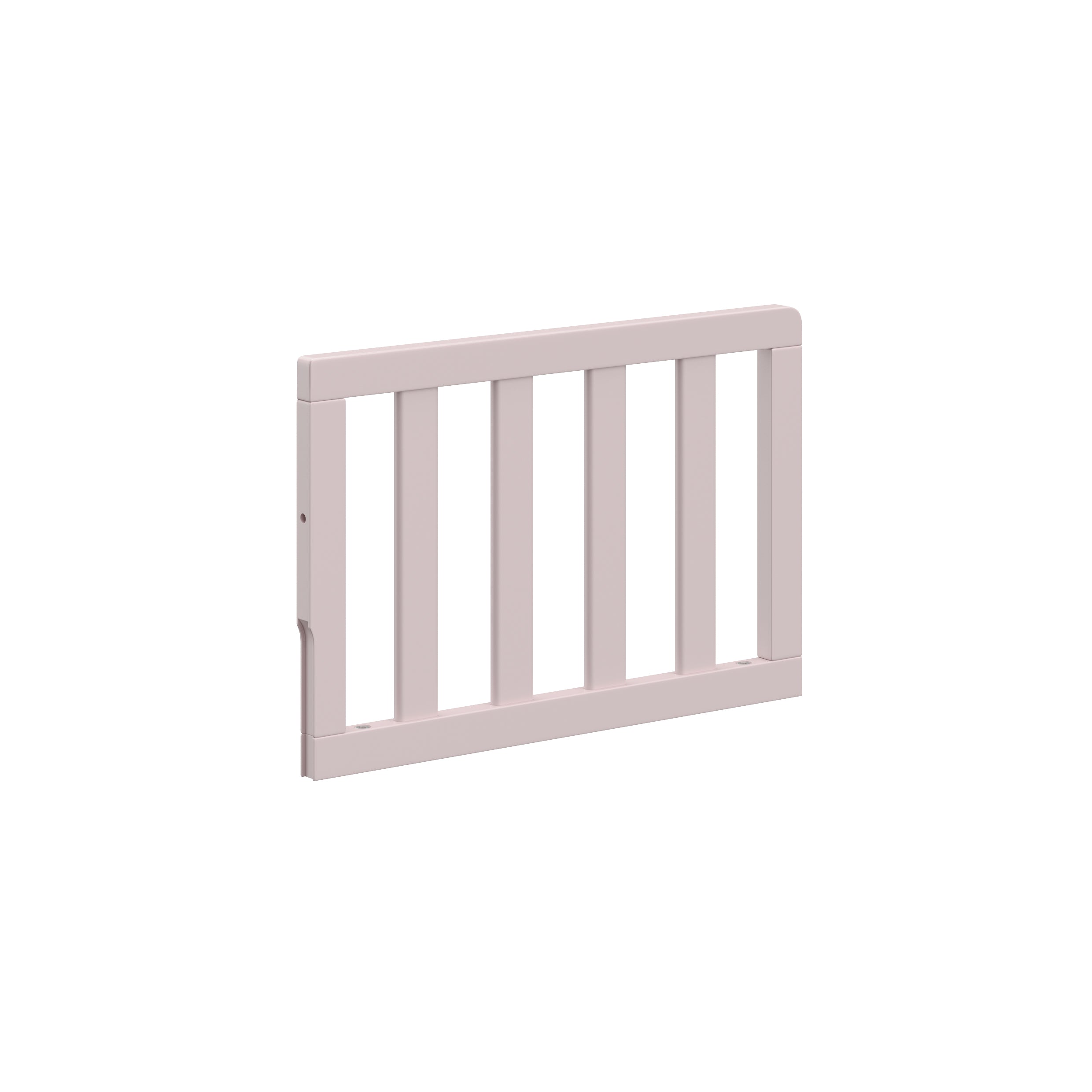 Toddler blush guardrail slats angle view