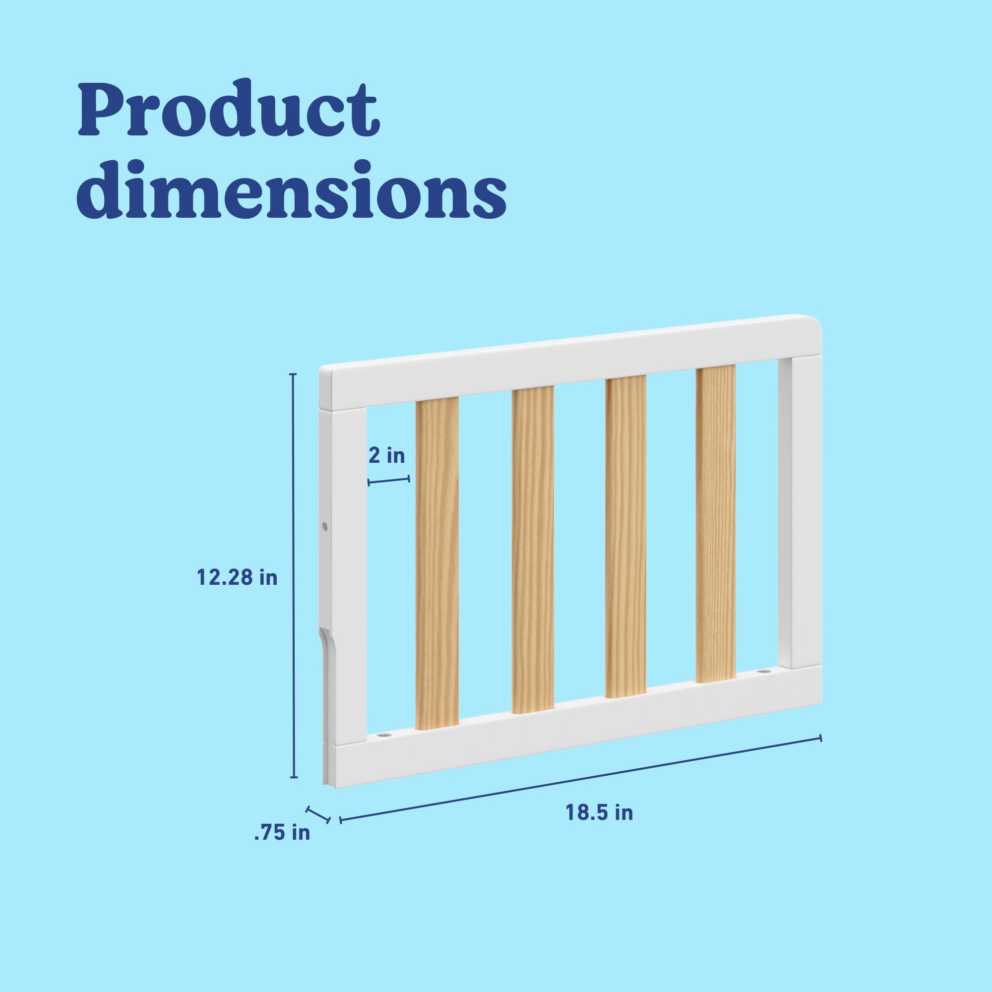 Graco toddler guardrail slats white with natural with dimensions