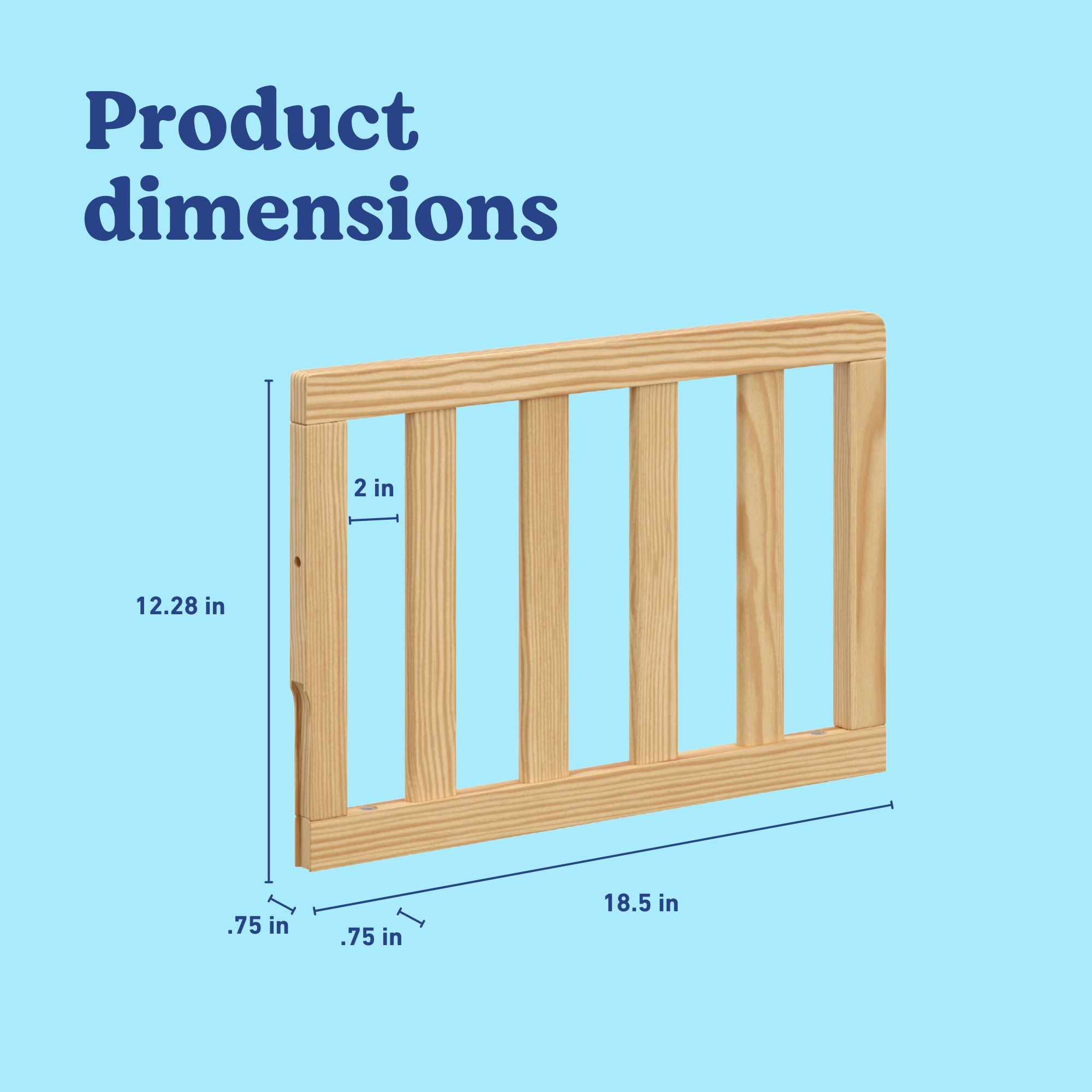 Graco toddler guardrail slats natural with dimensions