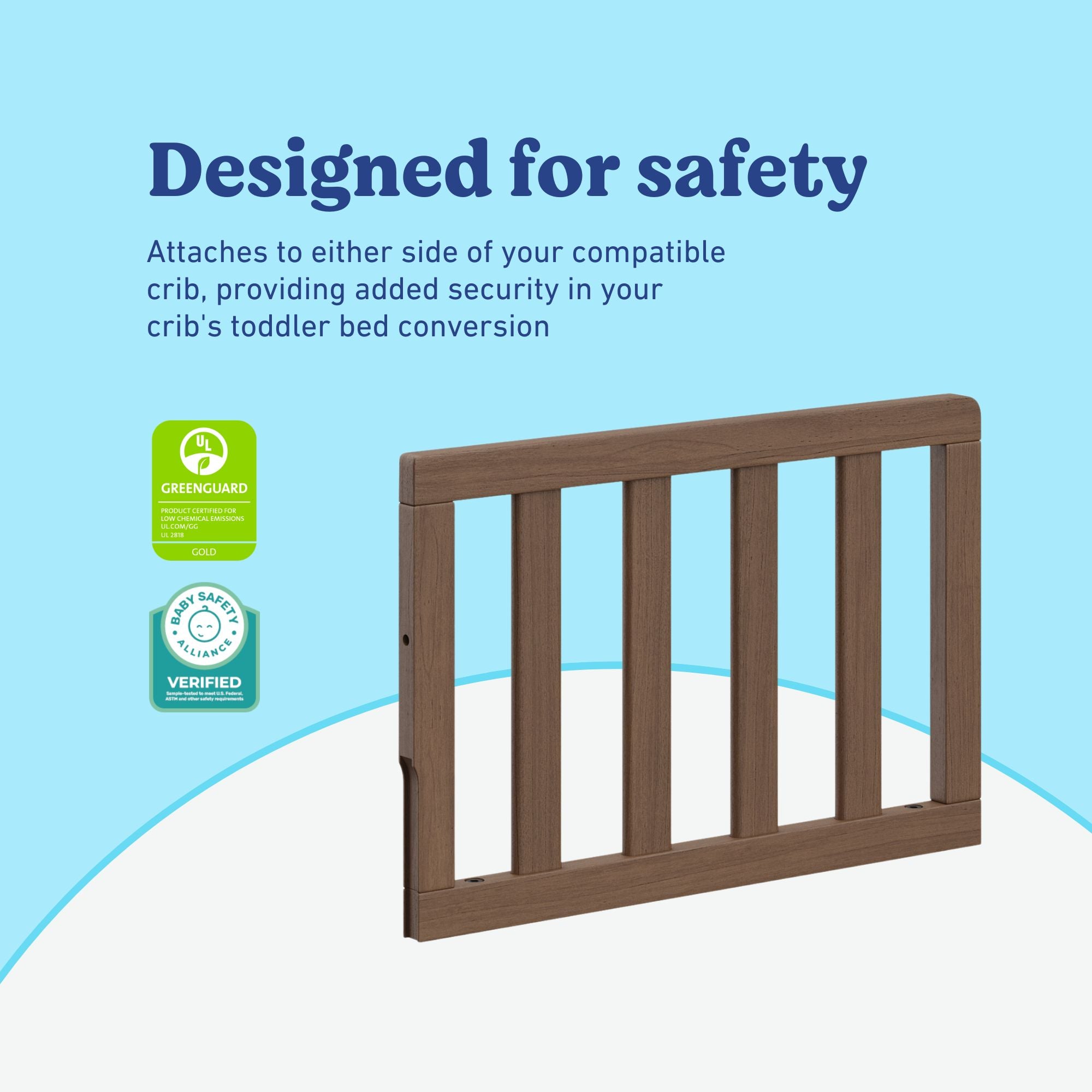 Graco toddler guardrail slats hazelnut certifications callout
