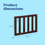 Espresso toddler safety guardrail slats with dimensions