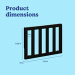 Black toddler safety guardrail slats with dimensions