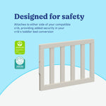 Graco toddler guardrail slats frosted oat certifications callout
