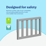 Pebble gray toddler safety guardrail slats certifications callout
