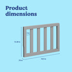 Pebble gray toddler safety guardrail slats with dimensions