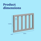 Pebble gray toddler safety guardrail slats with dimensions
