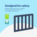 Midnight blue toddler safety guardrail slats certifications callout