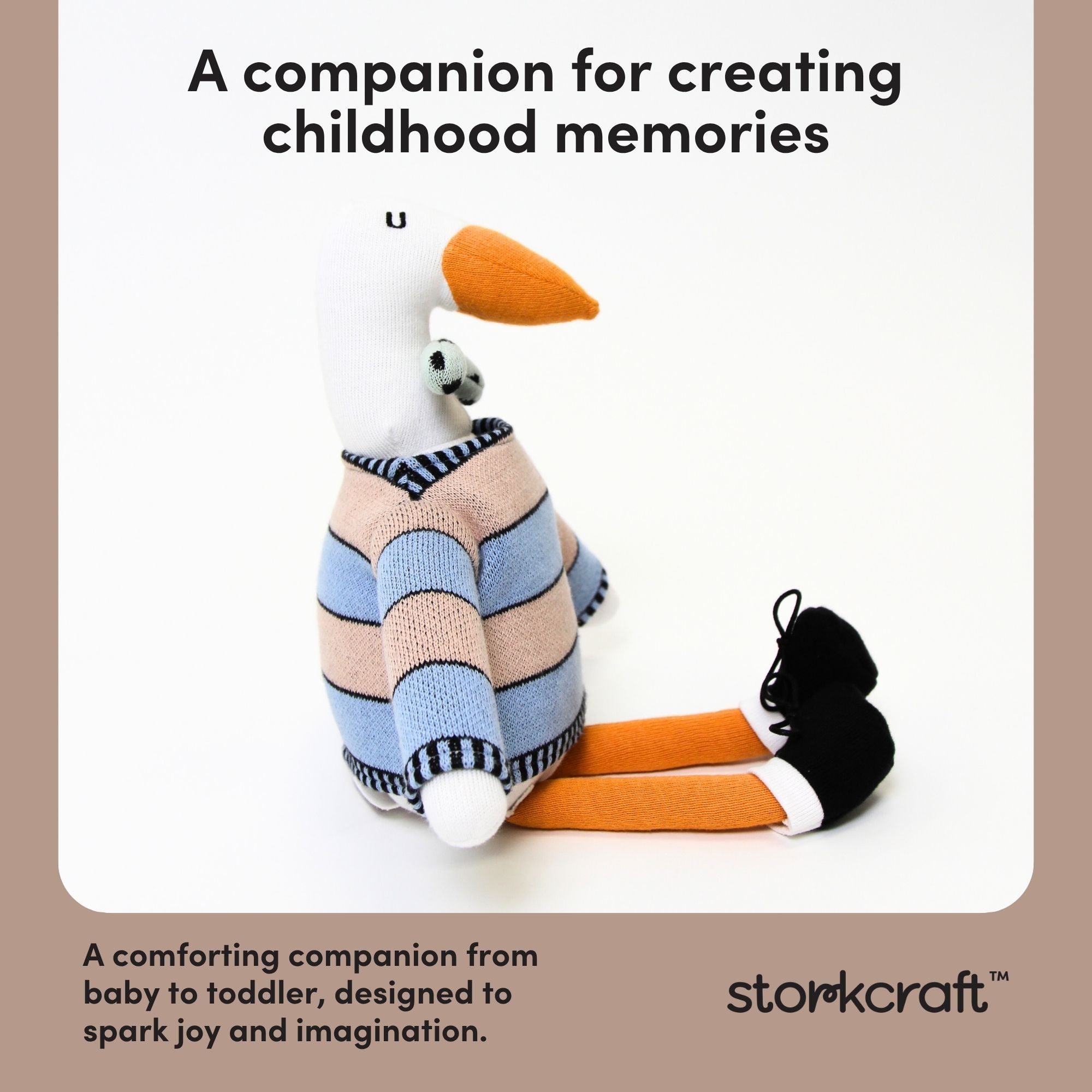 AJ the Stork Plush Toy Callout Image