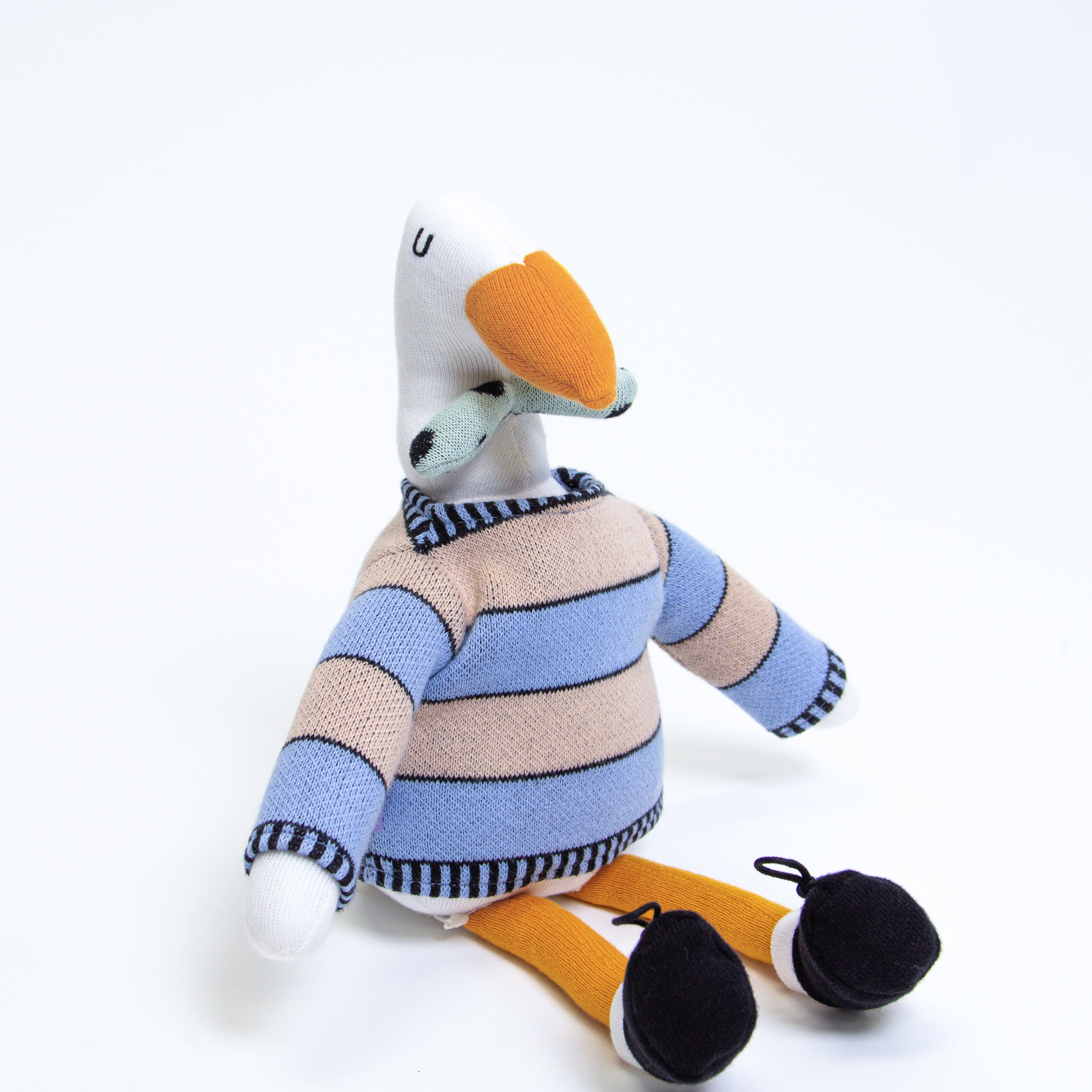 AJ the Stork Plush Toy Angled View