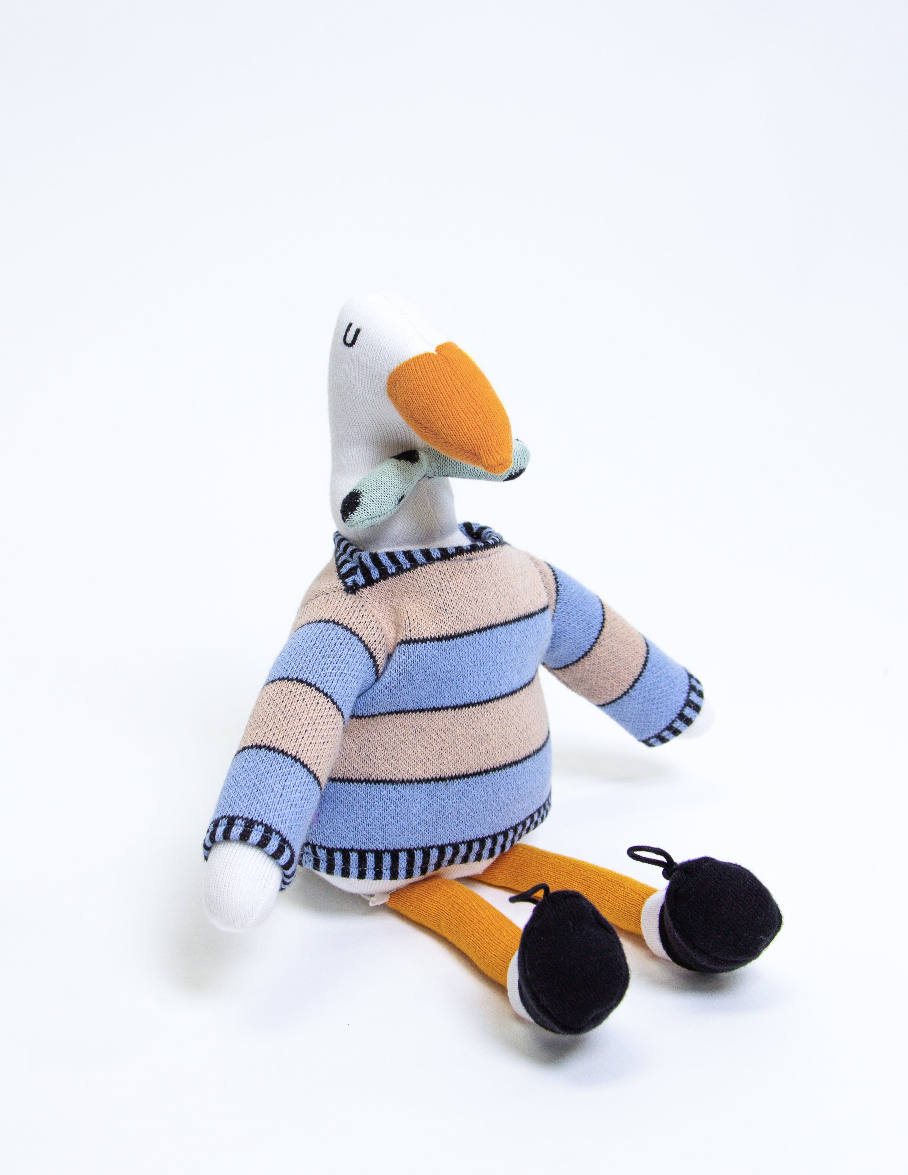 AJ the Stork Plush Toy Angled View