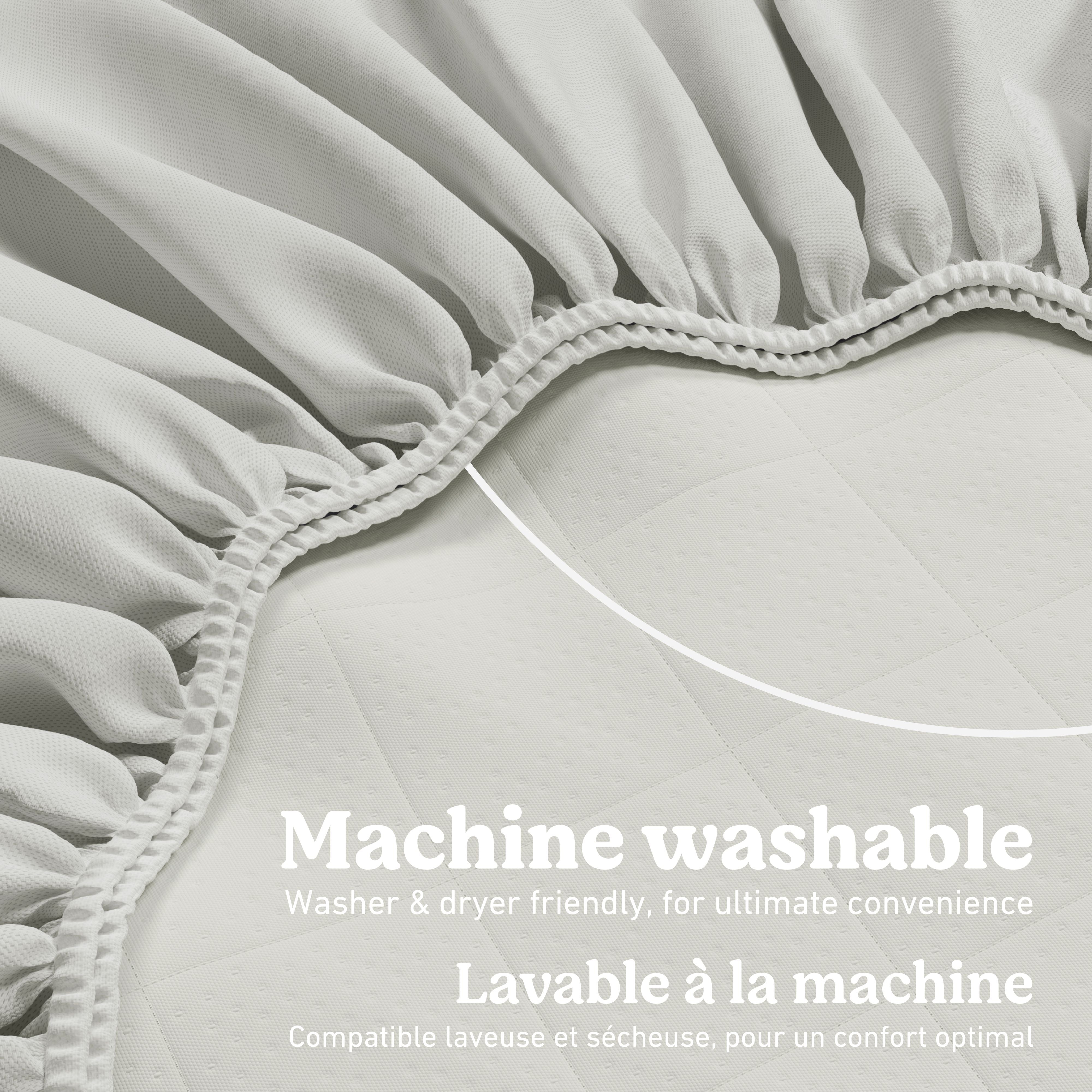 Premium crib and toddler mattress protector machine washable callout
