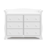 Front view of white 6 drawer dresser