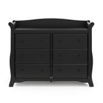 Front view of Black 6 drawer dresser