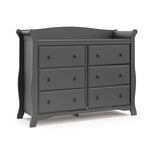 gray 6 drawer dresser angled