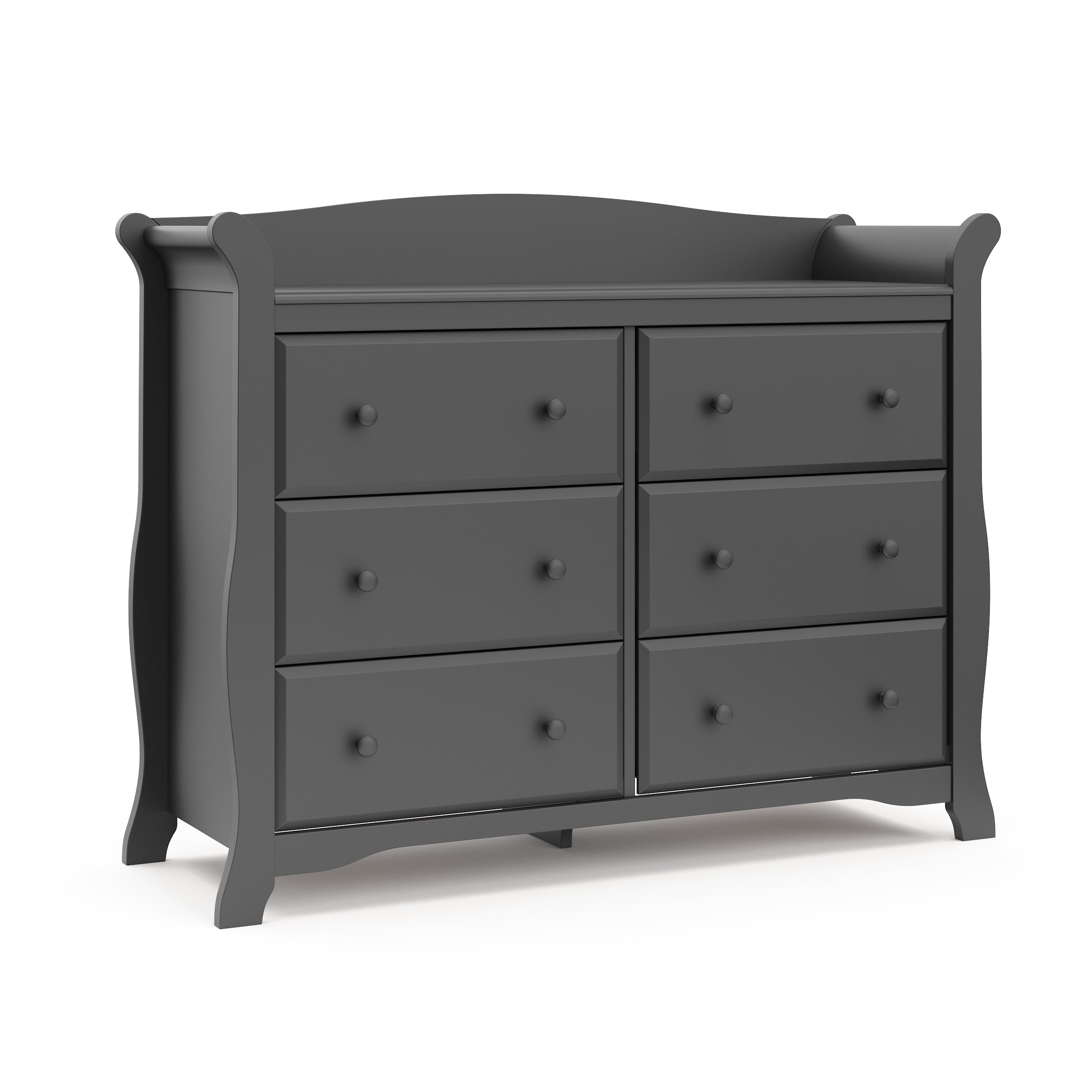 gray 6 drawer dresser angled