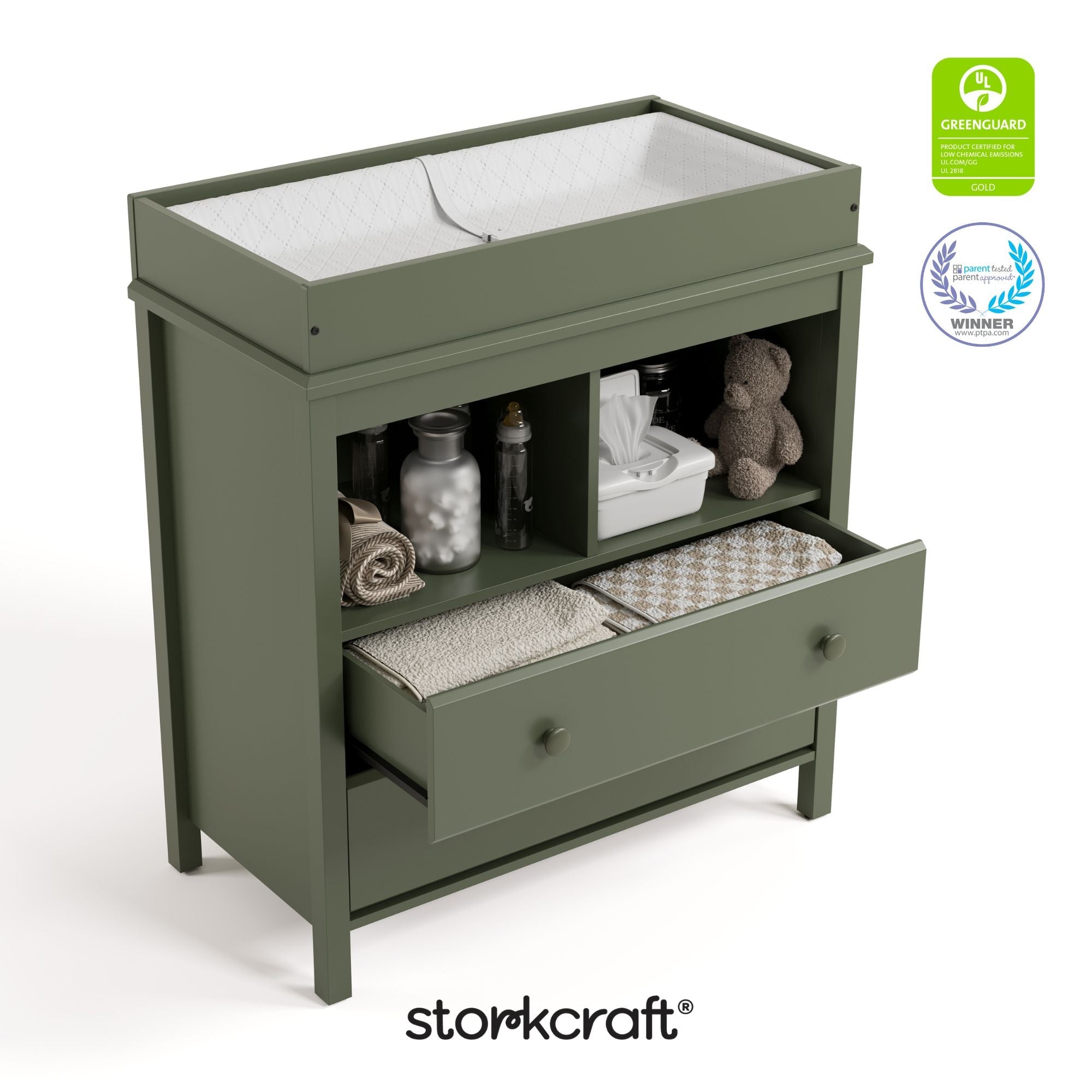 alpine olive 2 drawer changing chest certifications callout