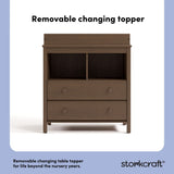alpine hazelnut 2 drawer changing chest removable topper callout