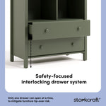 alpine olive 2 drawer changing chest interlocking drawer callout