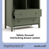 alpine olive 2 drawer changing chest interlocking drawer callout