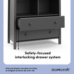 alpine gray 2 drawer changing chest interlocking drawer callout