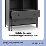 alpine gray 2 drawer changing chest interlocking drawer callout