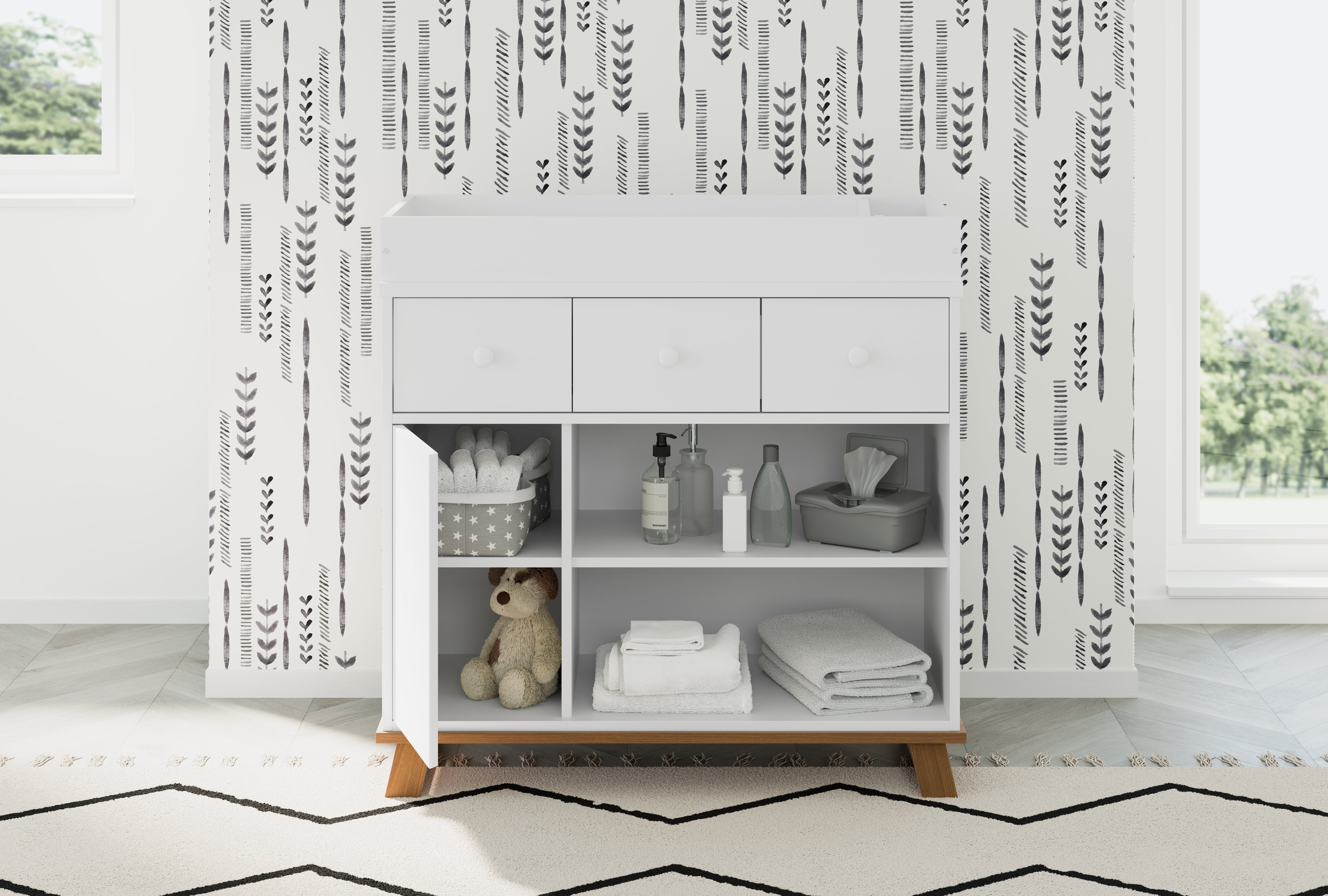 Storkcraft® Modern Nursery Changing Table Dresser.