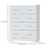 White 4 drawer chest with dimensions