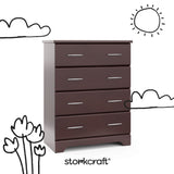 Brookside espresso 4 drawer dresser with black doodles overlaid on image