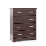 espresso 4 drawer chest angled