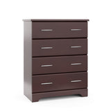 espresso 4 drawer chest angled