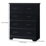 espresso 4 drawer chest with dimension