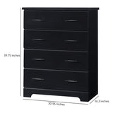 espresso 4 drawer chest with dimension