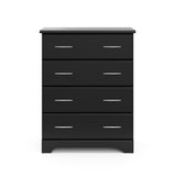 Front view of espresso 4 drawer chest