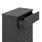 Brookside gray 4 drawer dresser close up of top drawer open