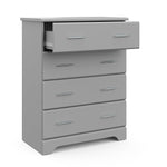 Pebble gray 4 drawer chest with open drawer