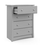 Pebble gray 4 drawer chest with open drawer