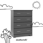 Brookside gray 4 drawer dresser with black doodles overlaid on image