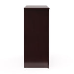 Side view of espresso 4 drawer chest