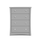 Front view of Pebble gray 4 drawer chest