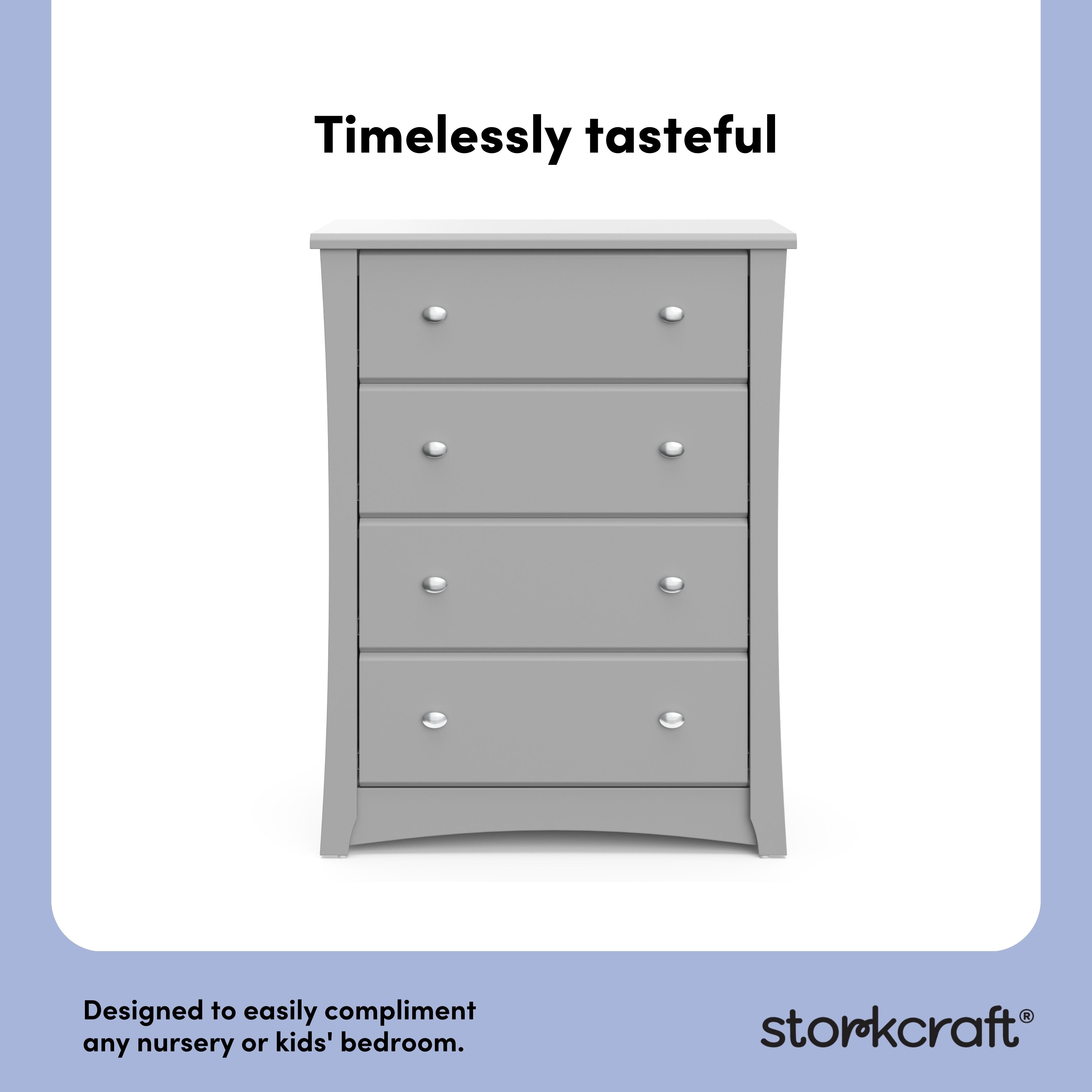 Crescent pebble gray 4 drawer dresser style callout