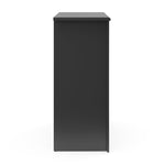 Side view of gray 4 drawer chest