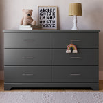 Brookside gray 6 drawer dresser in a nursery