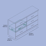 Brookside 6 drawer dresser line drawing with dimensions