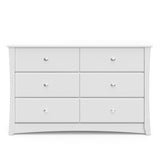 Front view of white 6 drawer dresser