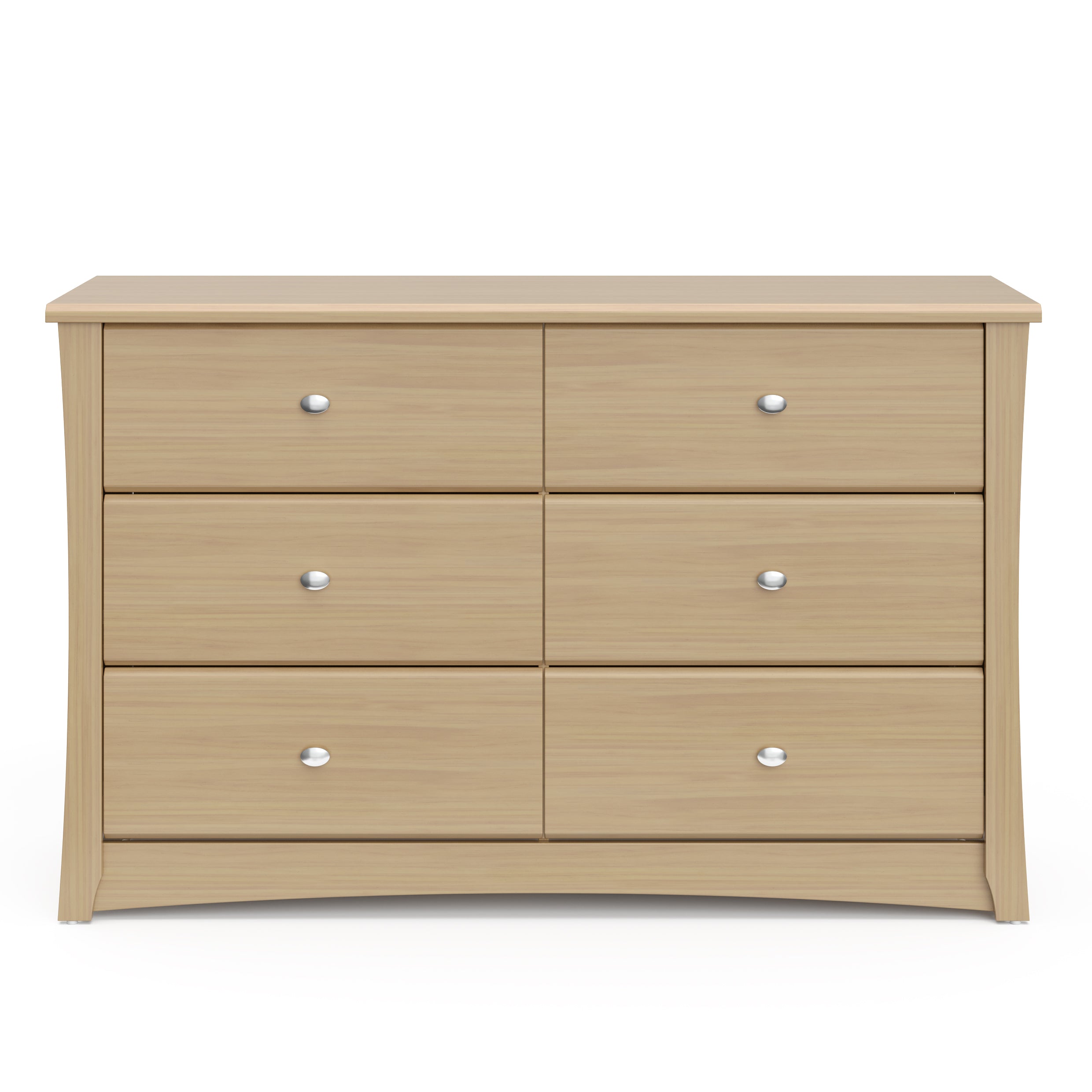 Crescent driftwood 6 drawer dresser front view