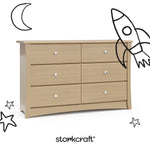 Crescent driftwood 6 drawer dresser with black doodles overlaid on image
