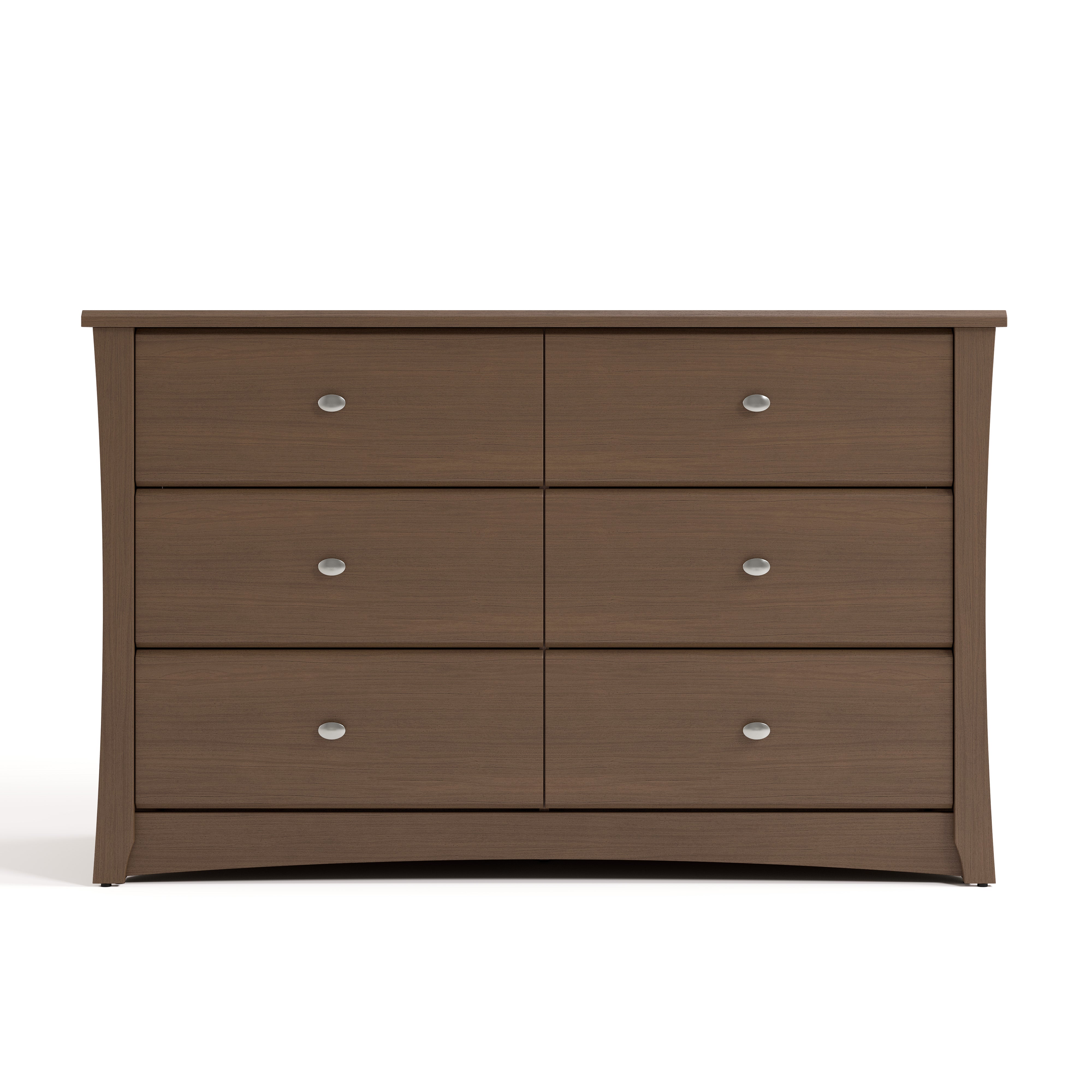 Crescent hazelnut 6 drawer dresser front view