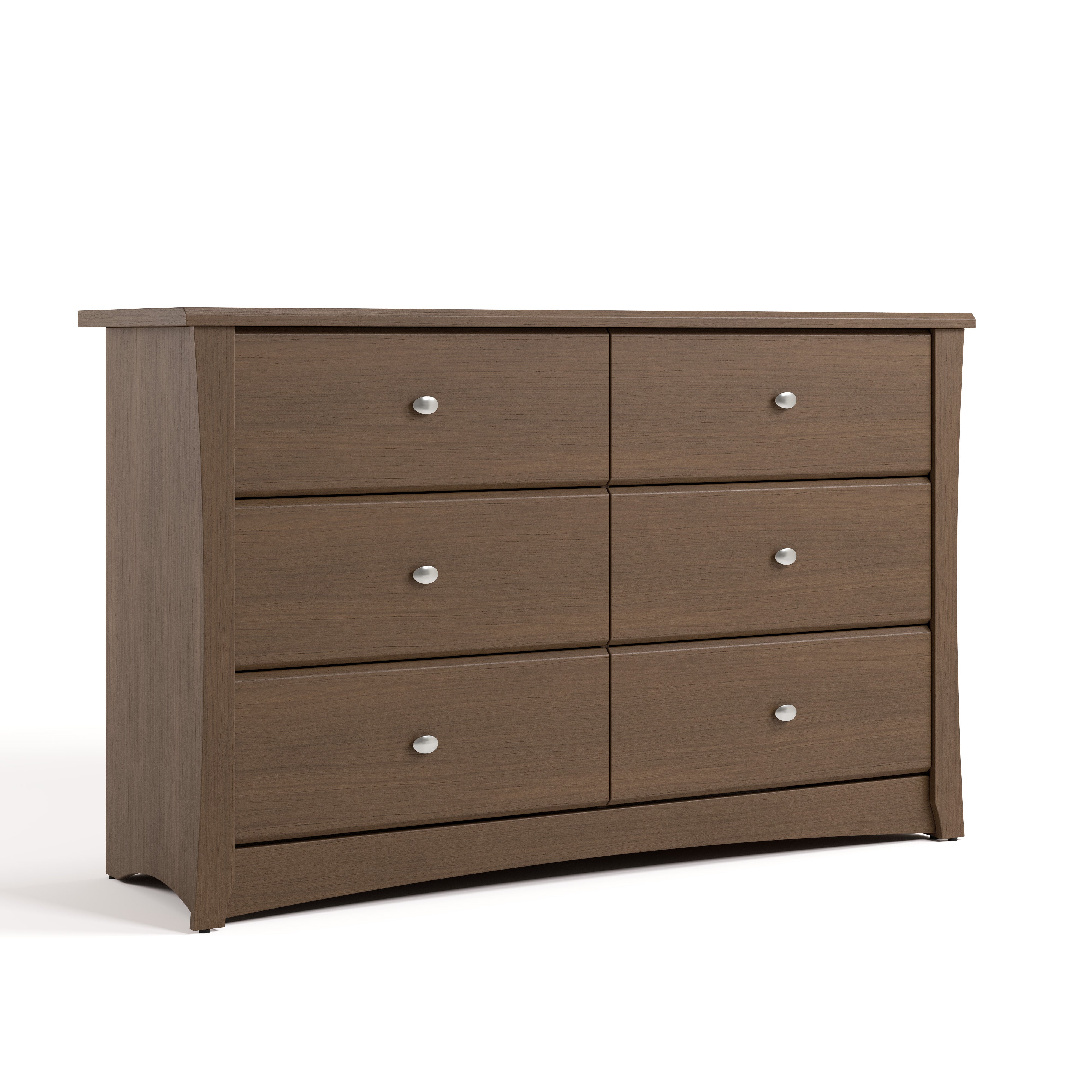 Crescent hazelnut 6 drawer dresser angle view