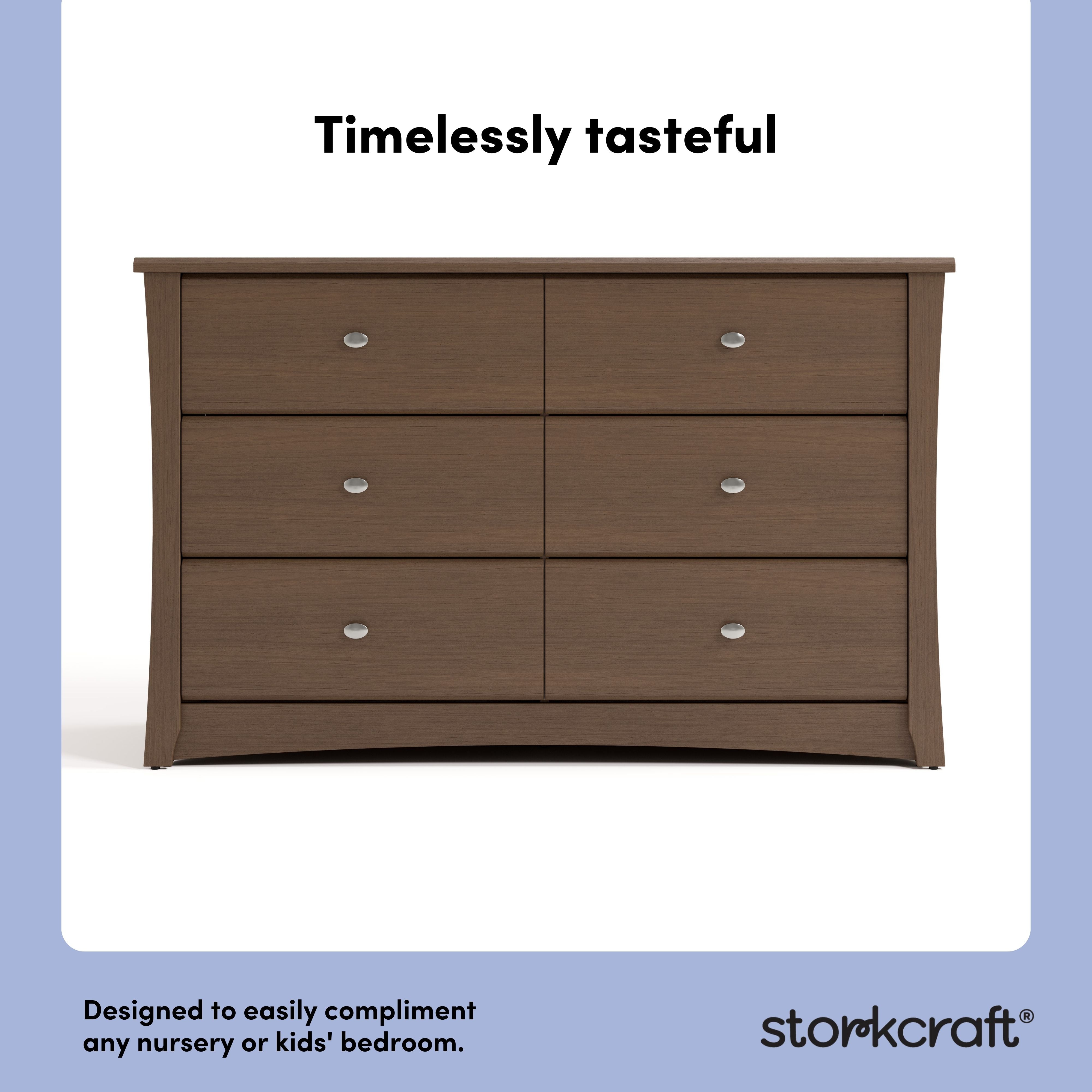 Crescent hazelnut 6 drawer dresser style callout